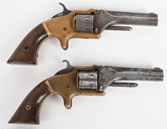 PAIR OF AMERICAN TOOL BRASS FRAME POCKET REVOLVERS