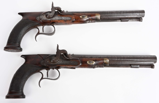 PAIR OF H.W. MORTIMER LONDON DUELING PISTOLS