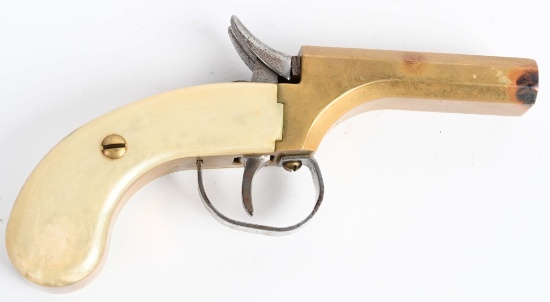 REPRODUCTION BRASS FRAMED DOUBLE MUFF PISTOL