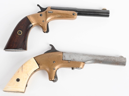 LOT OF (2) ANTIQUE SINGLE SHOT PISTOLS.