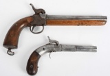 LOT 2 19TH CENTURY SINGLE SHOT PISTOLS