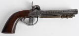 BELGIUM 1840'S DBL. BARREL PISTOL W / BAYONET