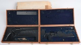 TWO SMITH & WESSON N- FRAME MAHOGANY DISPLAY CASES