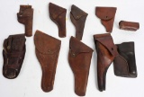 LOT (10) EARLY HOLSTERS
