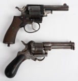 LOT OF (2) EUROPEAN ANTIQUE REVOLVERS