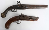 LOT OF (2) ANTIQUE SINGLE SHOT PISTOLS PRE 1850