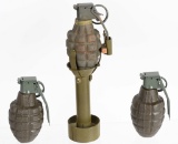 3 INERT REPAINTED PINEAPPLE HAND GRENADES