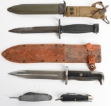 4 MILITARY BAYONETS AND KNIVES