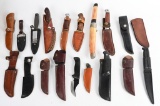 12 VINTAGE FIXED BLADE KNIVES + SHEATHS