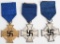 WWII NAZI GERMAN FAITHFUL SERVICE MEDAL LOT OF 3