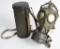 WWII NAZI GERMAN M30 GASMASK & CANISTER GAS WW2