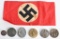 WWII NAZI GERMAN NSDAP INSIGNIA LOT W/ WOUND BADGE