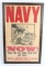WWII US NAVY RECRUITING POSTER W/ PT BOAT U BOAT