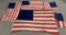 6 UNFINISHED US FLAGS WITHOUT STARS