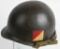 WWII US M1 COMBAT HELMET UNIT PAINTED W/ LINER