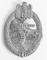 WWII NAZI GERMAN PANZER BADGE IN SILVER WW2