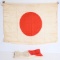 WWII JAPANESE NATIONAL FLAG LOT OF 2 SILK FLAGS