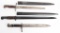WW2 BAYONET LOT of 3 YUGOSLAVIAN SWISS TURKISH WWI