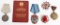 WWII SOVIET UNION MEDAL LOT WITH ID BOOKLET WW2