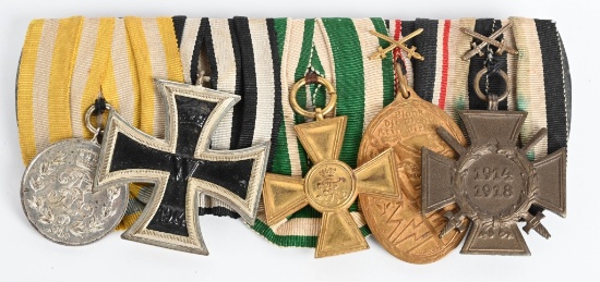 WW1 IMPERIAL GERMAN 5 PLACE SAXONY MEDAL BAR WW2