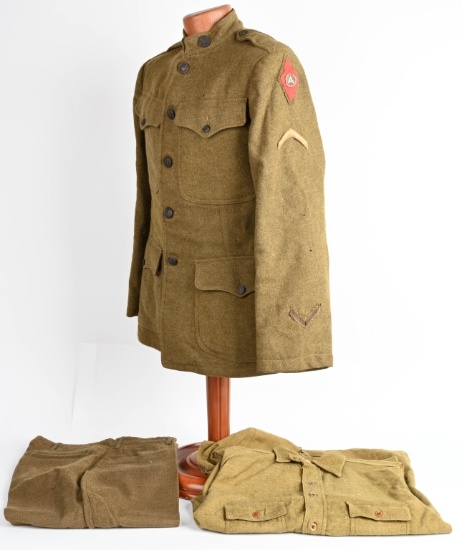 WW1 US ARMY 5th DIVISION 3RD ARMY UNIFORM w SHIRT