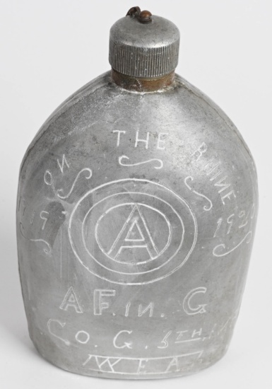 WW1 US ARMY TRENCH ART CANTEEN 5TH INFANTRY 3RD DI