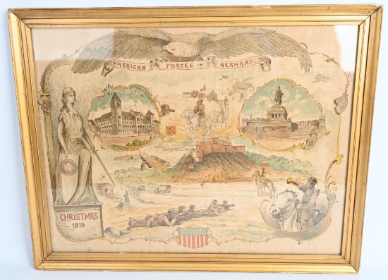 WW1 US ARMY CHRISTMAS 1919 POSTER 3RD ARMY WWI