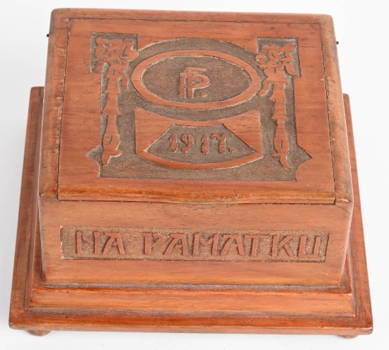 WW1 CZECH IN MEMORY OF SERVICE WOOD BOX WWI
