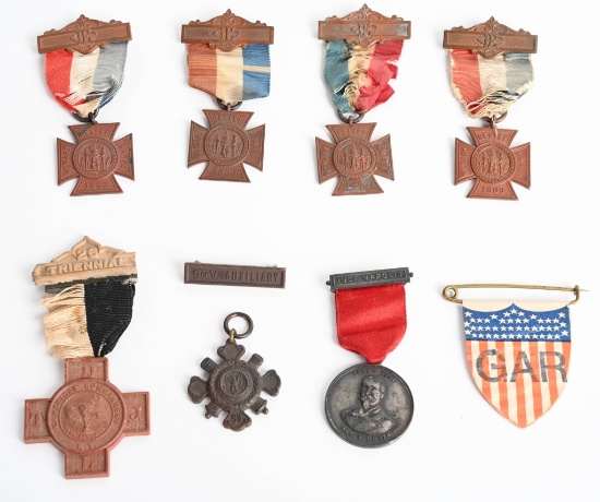 8- GAR, WRC, SONS OF VETERANS MEDALS