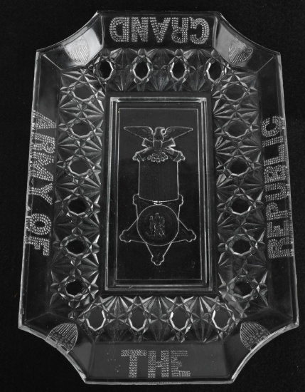 GRAND ARMY OF THE REPUBLIC GLASS SERVING TRAY