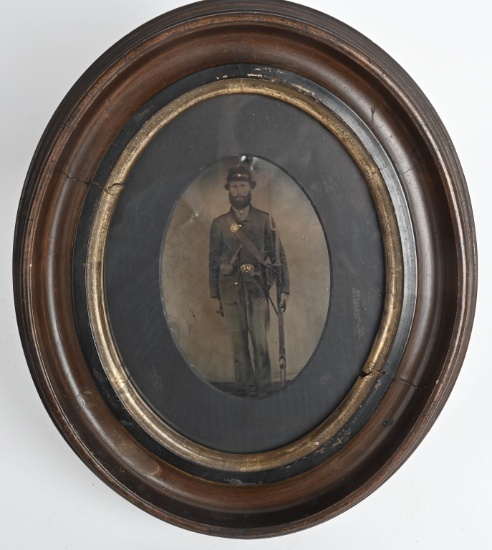 CIVIL WAR HALF PLATE ID'ED IMAGE 71st OVI FRAMED