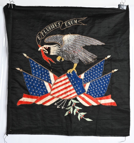 CHINESE EXPORT PATRIOTIC SILK EMBROIDERY TEXTILE