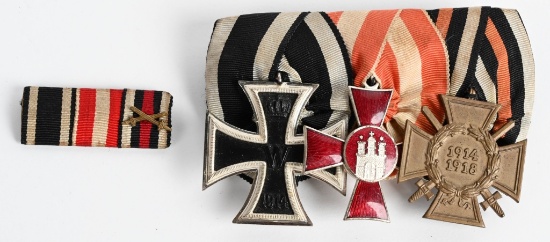WW1 IMPERIAL GERMAN 3 PLACE MEDAL BAR WWI