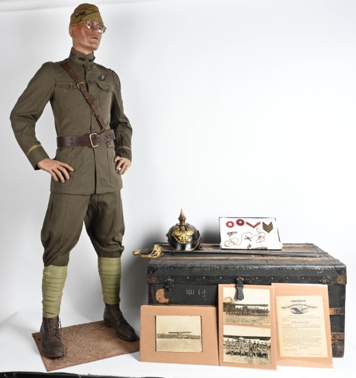 WW1 24th AERO SQUADRON ID'ed PILOT TRUNK GROUPING
