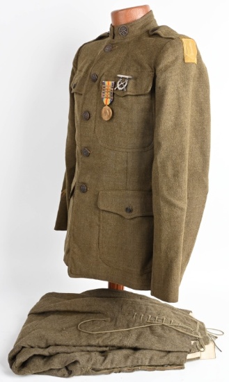 WW1 US 1ST ARMY DIVISION UNIFORM w/ MEDALS WWI