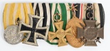 WW1 IMPERIAL GERMAN 5 PLACE SAXONY MEDAL BAR WW2