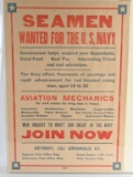 WW1 US NAVY RECRUITMENT POSTER AVIATION MECHANICS