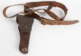 WW1 US ARMY SAM BROWN LEATHER BELT W/ HOLSTER WWI
