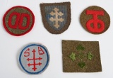 WWI US ARMY SHOULDER PATCH LOT OF 5 WW1
