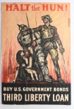 WW1 HALT THE HUN WAR BOND POSTER WWI
