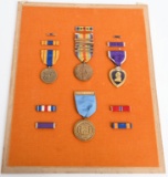 WWI NAMED PURPLE HEART GROUPING W MEDALS WWII