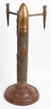 WWI TRENCH ART SHELL W/ INDIANS SHOOTING A BOW WW1