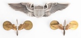 WWII US ARMY PILOT WING & COLLAR ANGUS & COOTE WW2