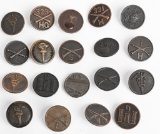 WW1 US ARMY ENLISTED COLLAR DISK LOT OF 20 WWI