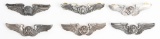 WWII US ARMY AIR CORPS WINGS LOT OF 6 WW2