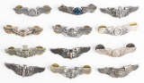 WWII ARMY AIR CORPS WINGS LOT OF 12 PILOT CREW WW2