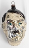 WWII ADOLF HITLER GLASS BLOWN CHRISTMAS ORNAMENT