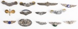 SILVER 2 INCH WINGS LOT & 1 1/2 INCH LOT WW2