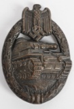 WWII NAZI GERMAN PANZER ASSAULT BADGE BRONZE WW2