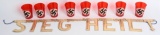 WWII NAZI FUNERAL CUPS & SIEG HEIL CHRISTMAS SIGN